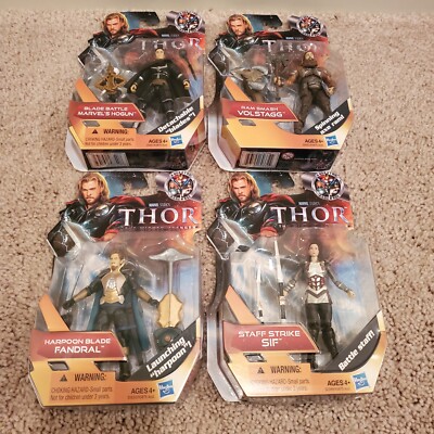 MOSC Thor The Mighty Avenger Sif Volstagg Fandral Hogun Warriors 3 3.75 lot of 4