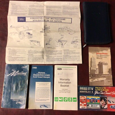 1988 FORD MUSTANG CONVERTIBLE COMPLETE OWNERS MANUAL BOOKS MAINT TOP GUIDE CASE