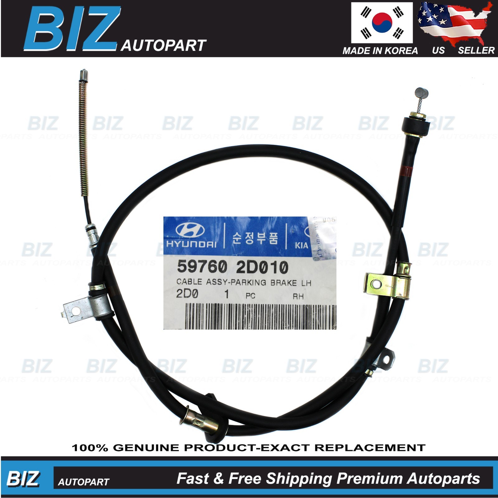 Genuine Parking Brake Cable REAR LEFT for 2001-2006 Hyundai Elantra 59760-2D010