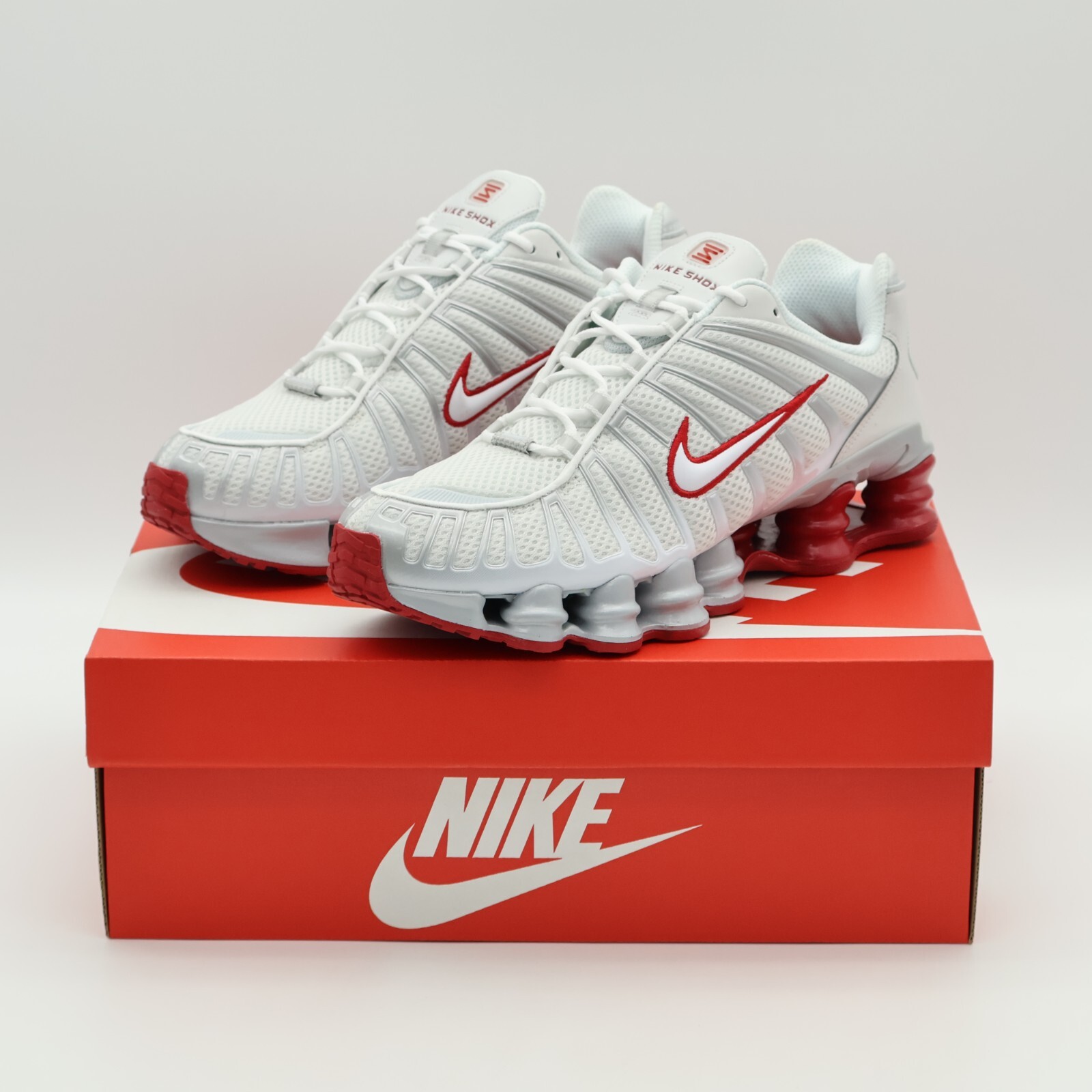 FZ4344-001 Nike Shox TL Platinum Tint Gym Red White Silver FZ4344-001 Nike Shox TL Platinum Tint Gym Red White Silver