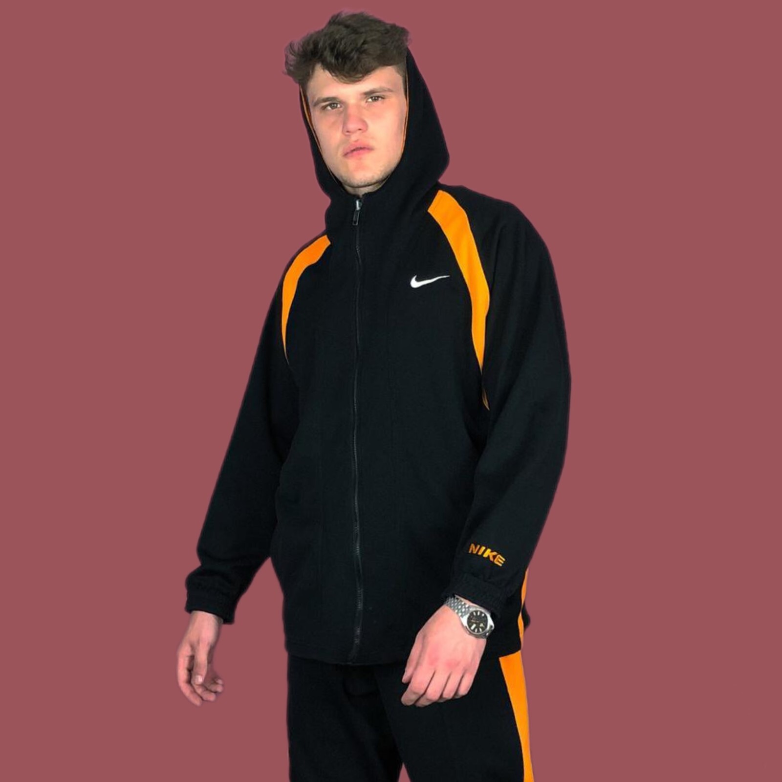 90s Nike Basketball Vintage Men's Tracksuit Set - M Black