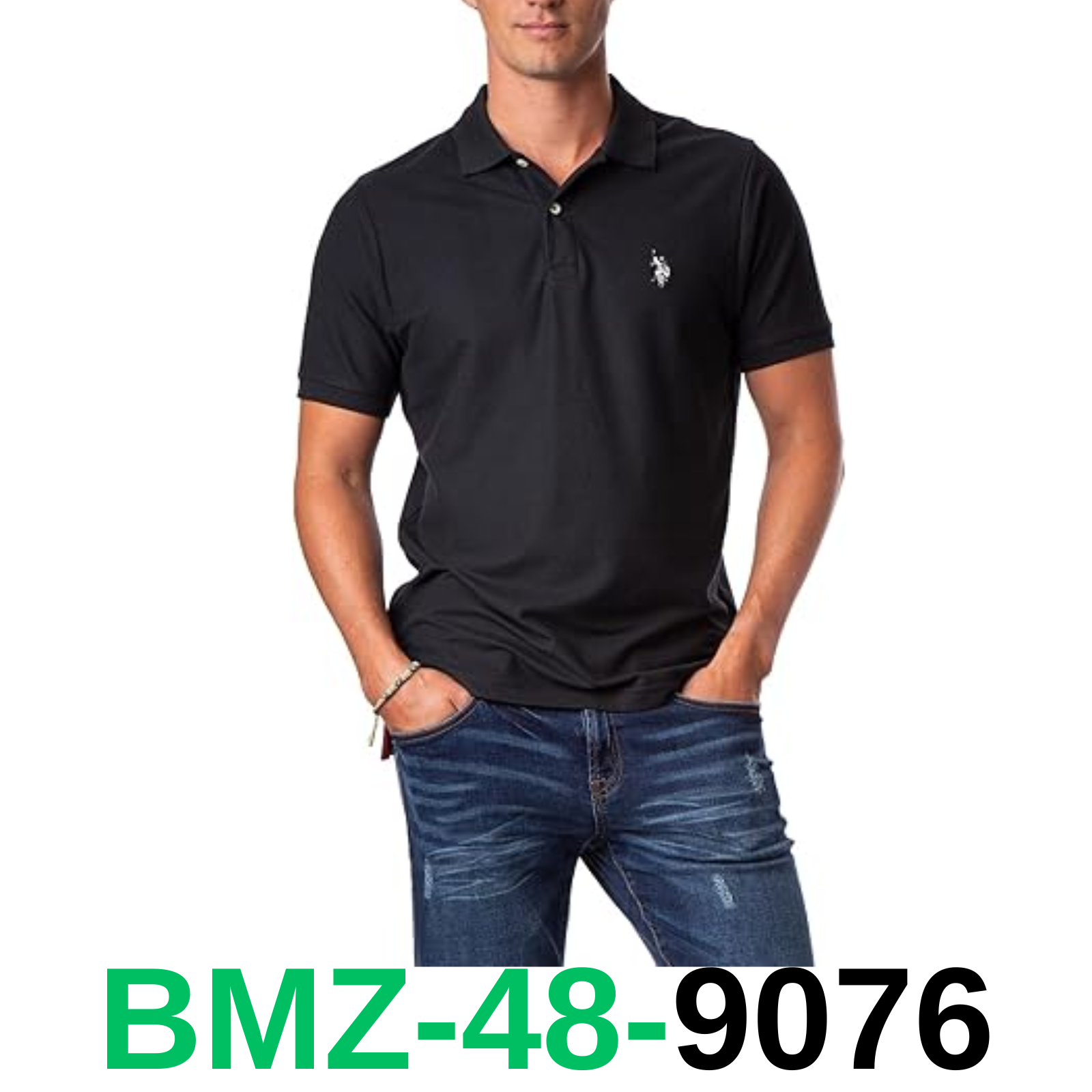 U.S. Polo Assn. Men's Ultimate Pique Polo, Black/White, XX-Large