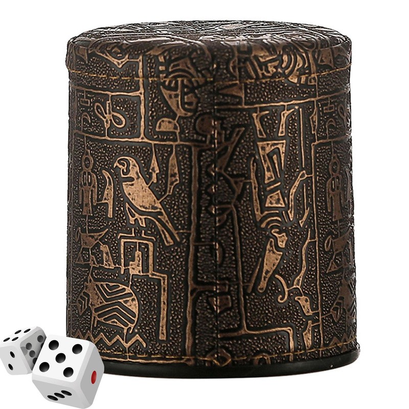 Dice Cup Pu Box Egyptian Style