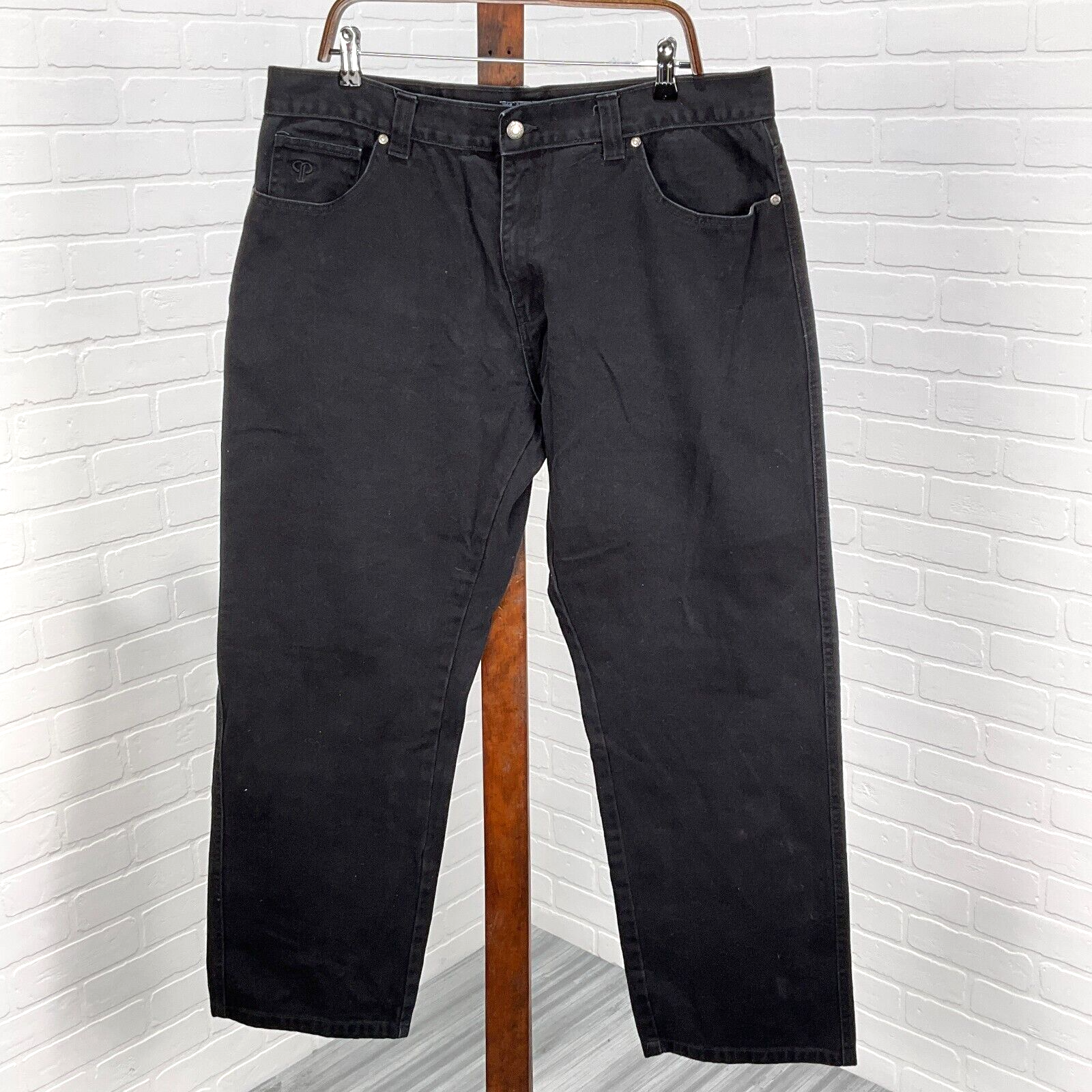 Pelle Pelle Jeans Men 40Wx34L ACT 37Wx31L Black Straight Leg Pelle Pelle Jeans Men 40Wx34L ACT 37Wx31L Black Straight Leg