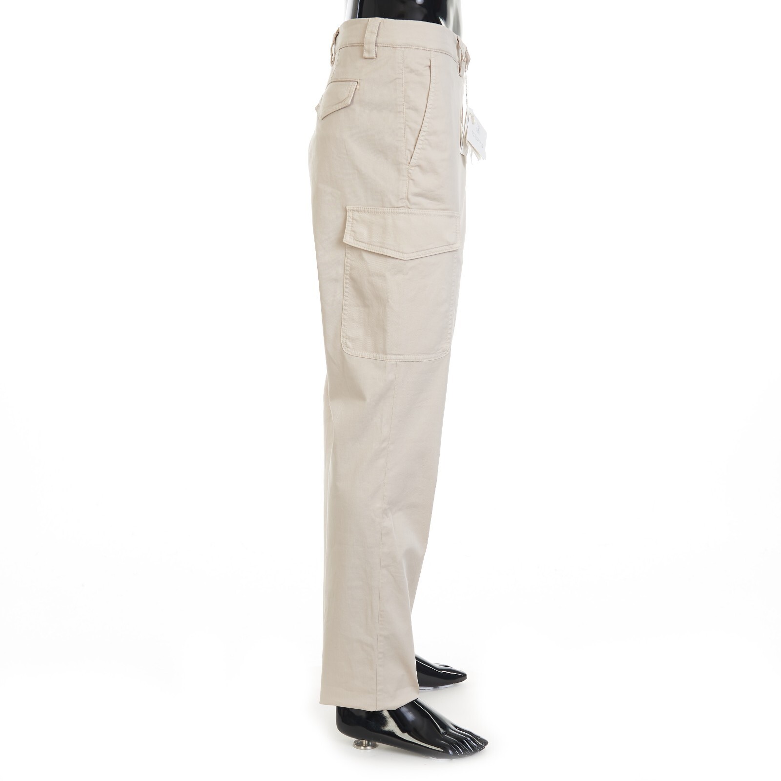 Pre-owned Brunello Cucinelli 895$ Cargo Trousers - Pima Cotton Gabardine, Leasure Fit In Beige