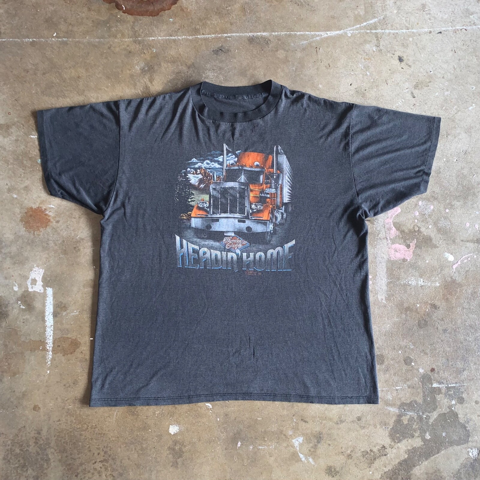 1987 VINTAGE 80s TRUCKERS ONLY 3D EMBLEM T-SHIRT MEN SZ XL 1987 VINTAGE 80s TRUCKERS ONLY 3D EMBLEM T-SHIRT MEN SZ XL