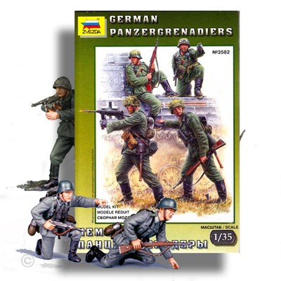 ZVEZDA 1/35 GERMAN PANZERGRENADIERS 5 FIGURES 3582