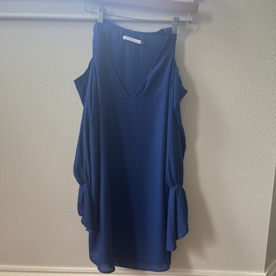Three Eighty Two Women s Blue Long Sleeve Dress Pre Owned XS