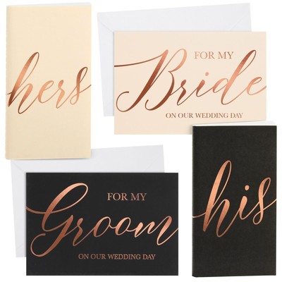 6-Pieces Wedding Vow Books His and Hers Cards with Envelopes for Bridal Showe...