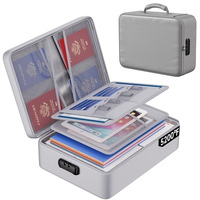 5200°F Fireproof Document Bag with Lock, Upgraded Heat Insulated Fireproof＆Wa...