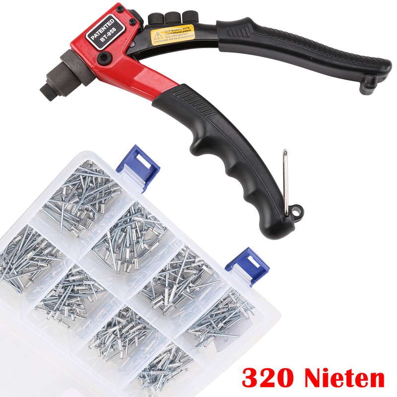 320tlg Profi Nietenzange Nietzange Set Blindnietenzange Sortiment Blindnieten