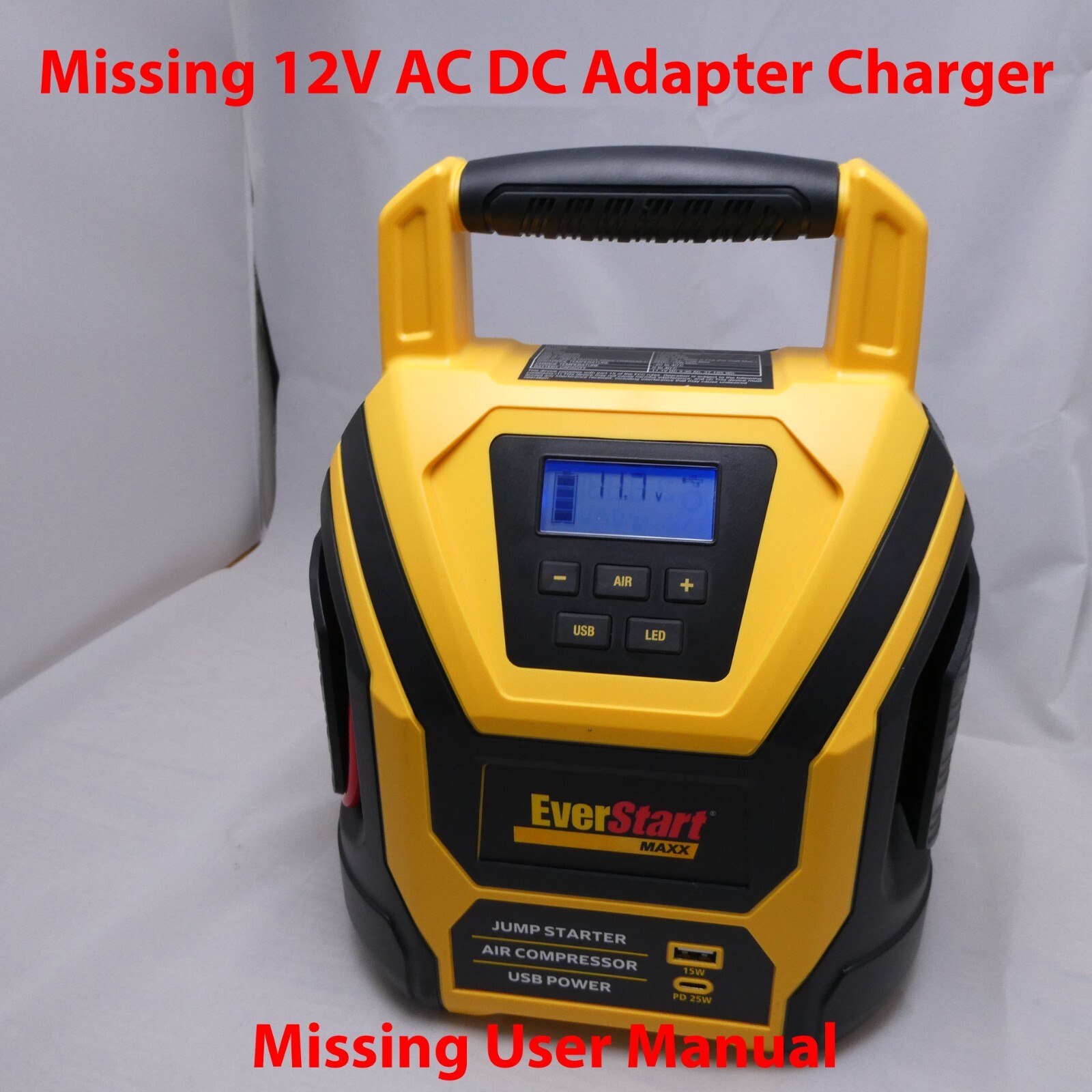 Everstart Maxx 1600 Amp Lithium Jump Starter With Air Compressor & Usb