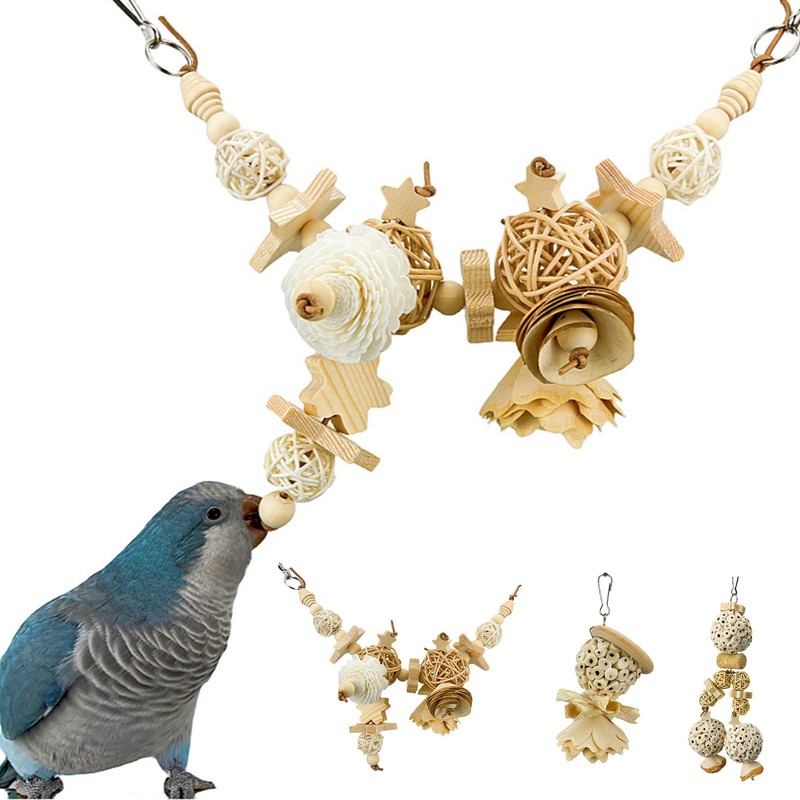 Bird Chew Toys for Parrots Hang Bird Foraging Tearing Toy, Bird Cage Accessories