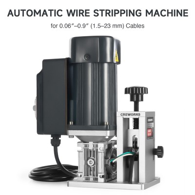 CREWORKS 180W Electric 0.06''-0.9'' Wire Stripper Machine w Adjustable Feed Hole
