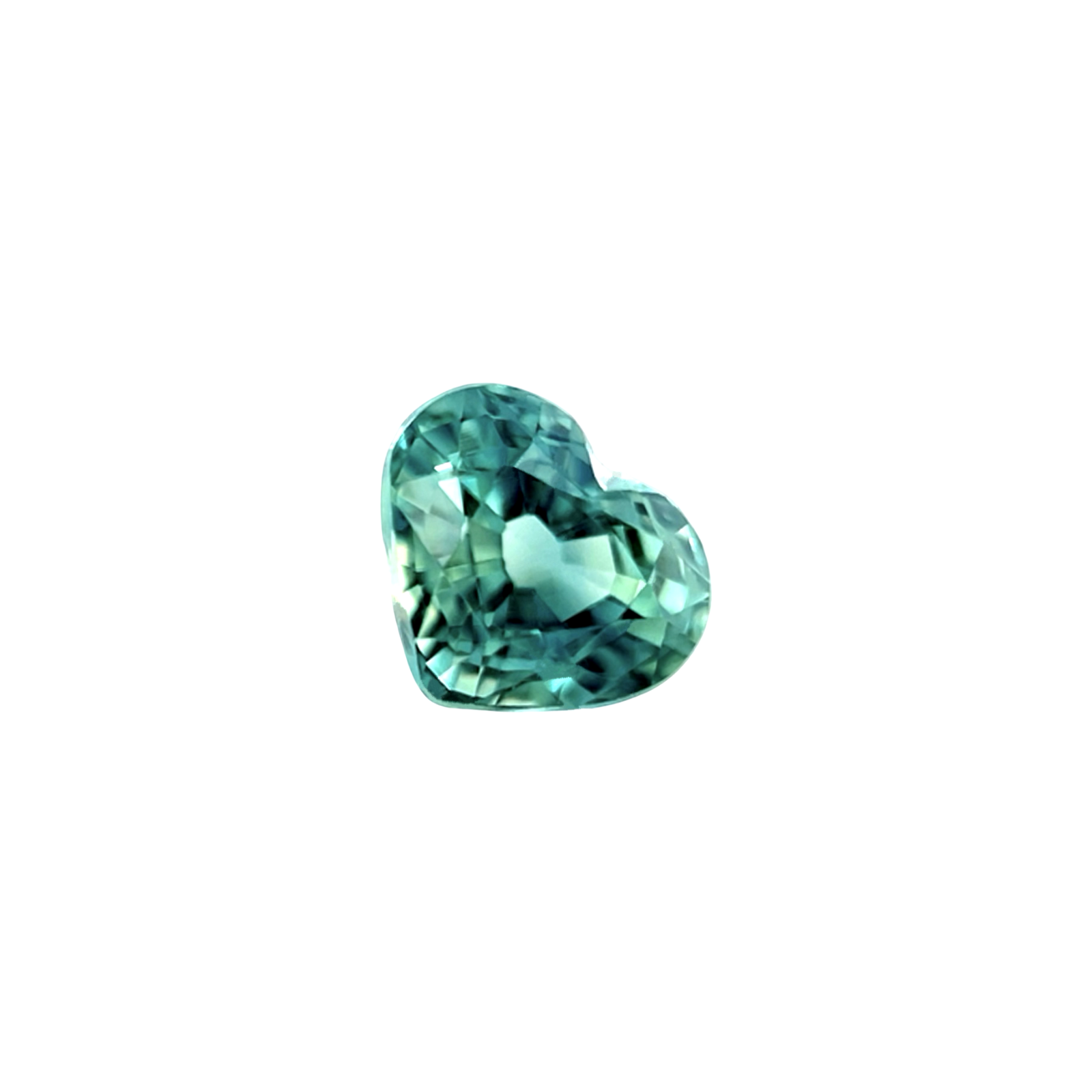 NATURAL 1.17ct Sapphire VIVID Teal Blue Green Heart Cut Loose Gem 6.3x5.3mm VS