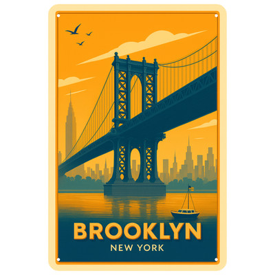 Brooklyn New York Blechschild | 20x30cm | Dekoschild Schild Metallschild