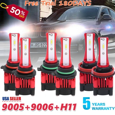 Combo 9005+H11+H11 LED Headlight Kit Hi//lo Beam 6000K FOR Honda Accord 2008-2016