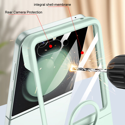 For Samsung Galaxy Z Flip5 5G Slim Shockproof Screen Protector with Ring Case 