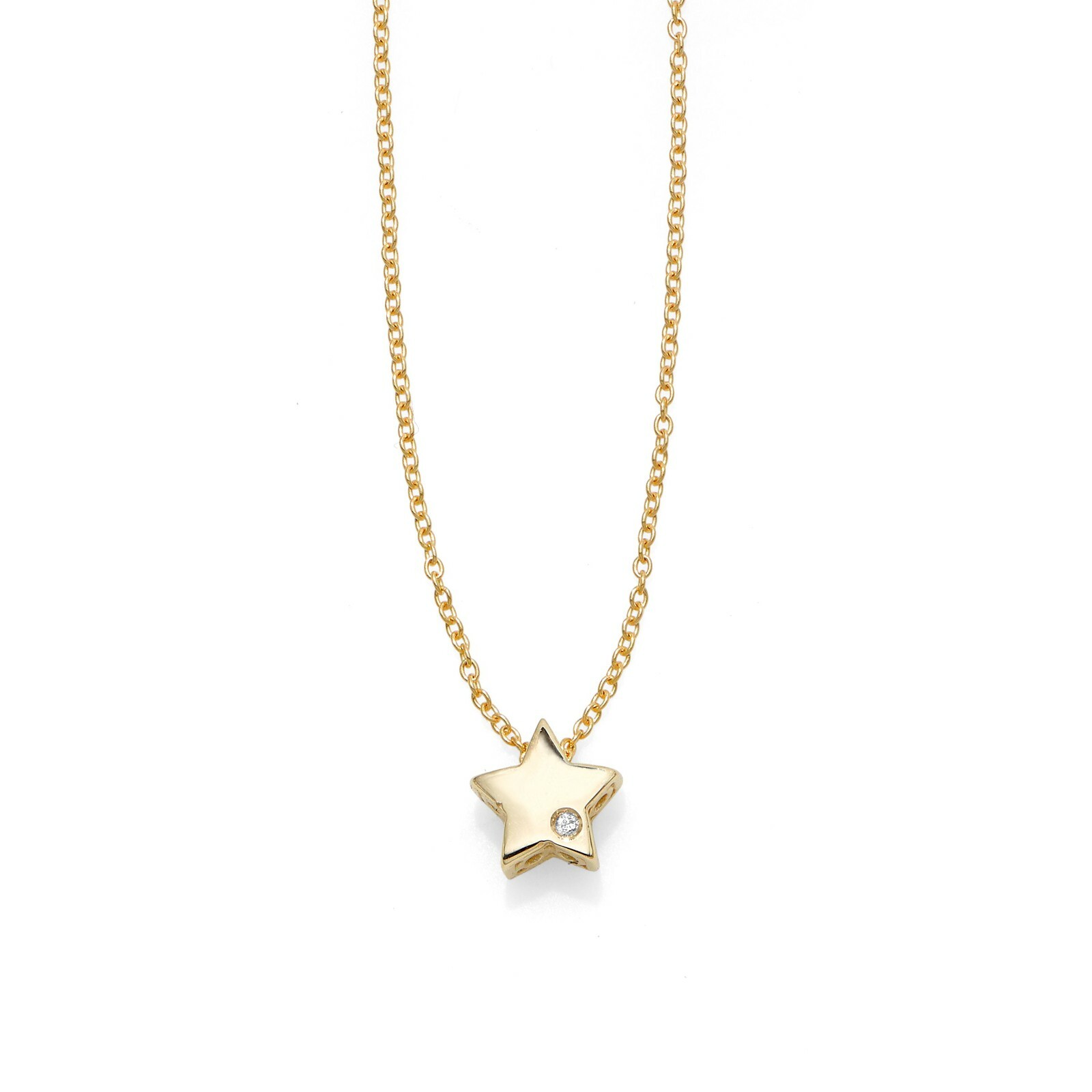 14k Gold .005ct Diamond Star Necklace 14k Gold .005ct Diamond Star Necklace