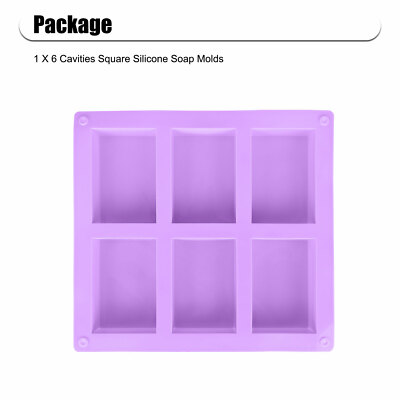 6-Cavity Rectangle Soap Mold Silicone Mould Tray For Homemade Craft DIY Tools US