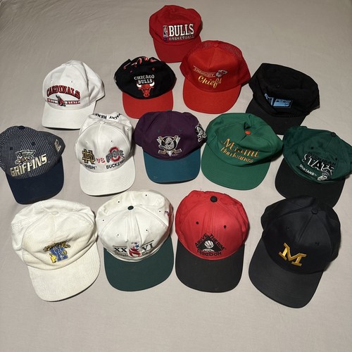 Vintage Sports SnapBack Hat Lot Of 12 Logo Athletic Bulls 90sのeBay公認海外