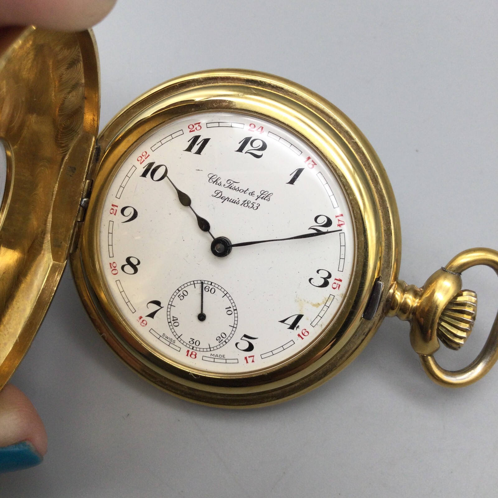 【美品】Tissot & Fils Depuis 1853 懐中時計 ティソ 耐磁仕様 (chs tissot & fils depuis) 1853 懐中時計