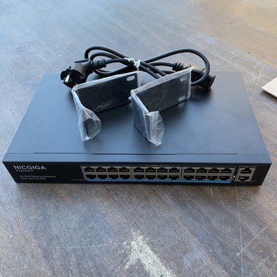 NICGIGA 26 Port Ethernet Switch With 24 Port PoE 1000Mbps Uplink
