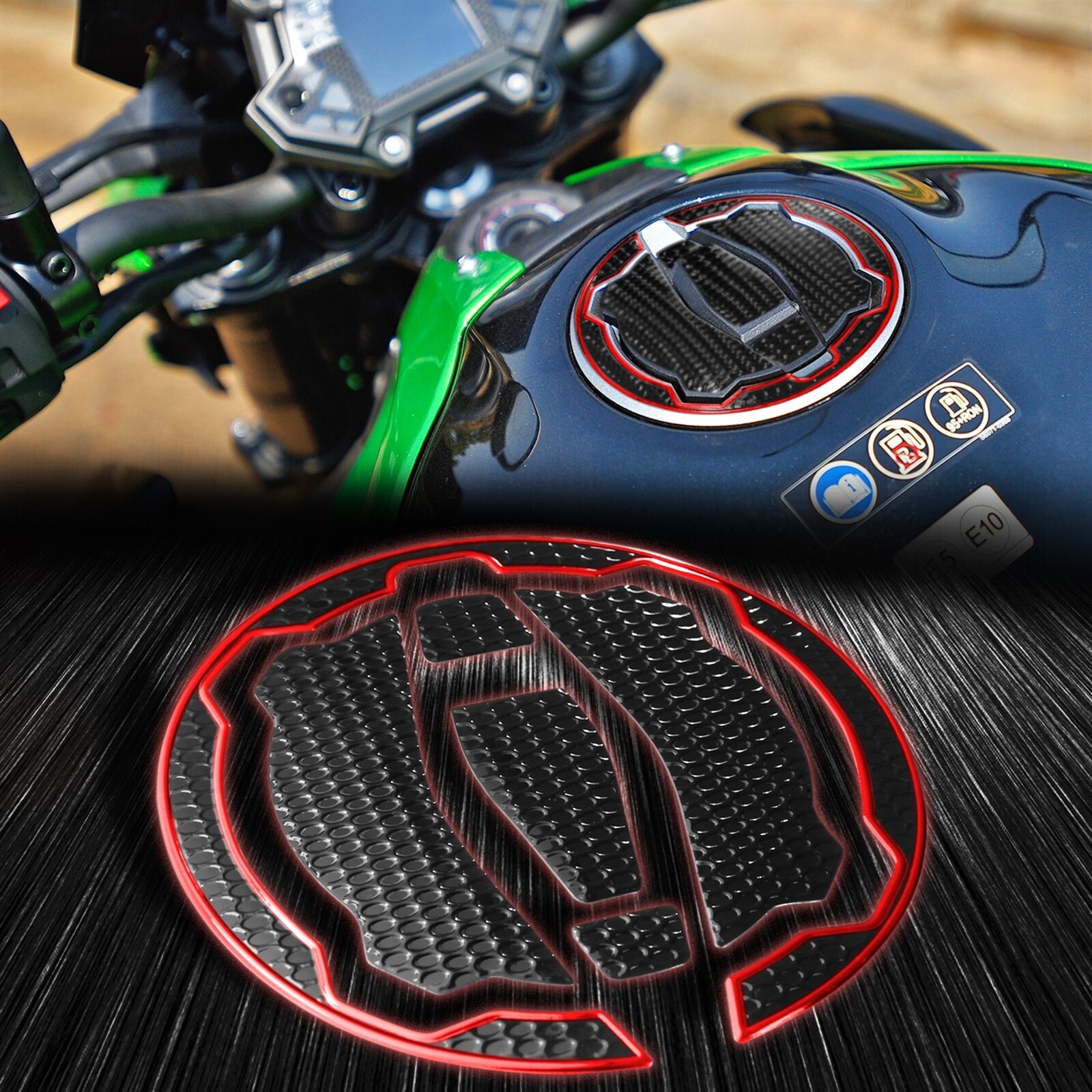 37① Calcomanías Para Moto REVSOSTAR 5D Carbon Fiber Motorcycle