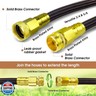 10FT Lightweight Garden Hose,Flexible Water Hose with Solid Brass Head,Kink-Free,Collapsible Hose,High Pressure Flat Water Hose for RV,Boat,Car Wash,Garden,Yard,Camper,Outdoor (BlueBlack, 10 feet)