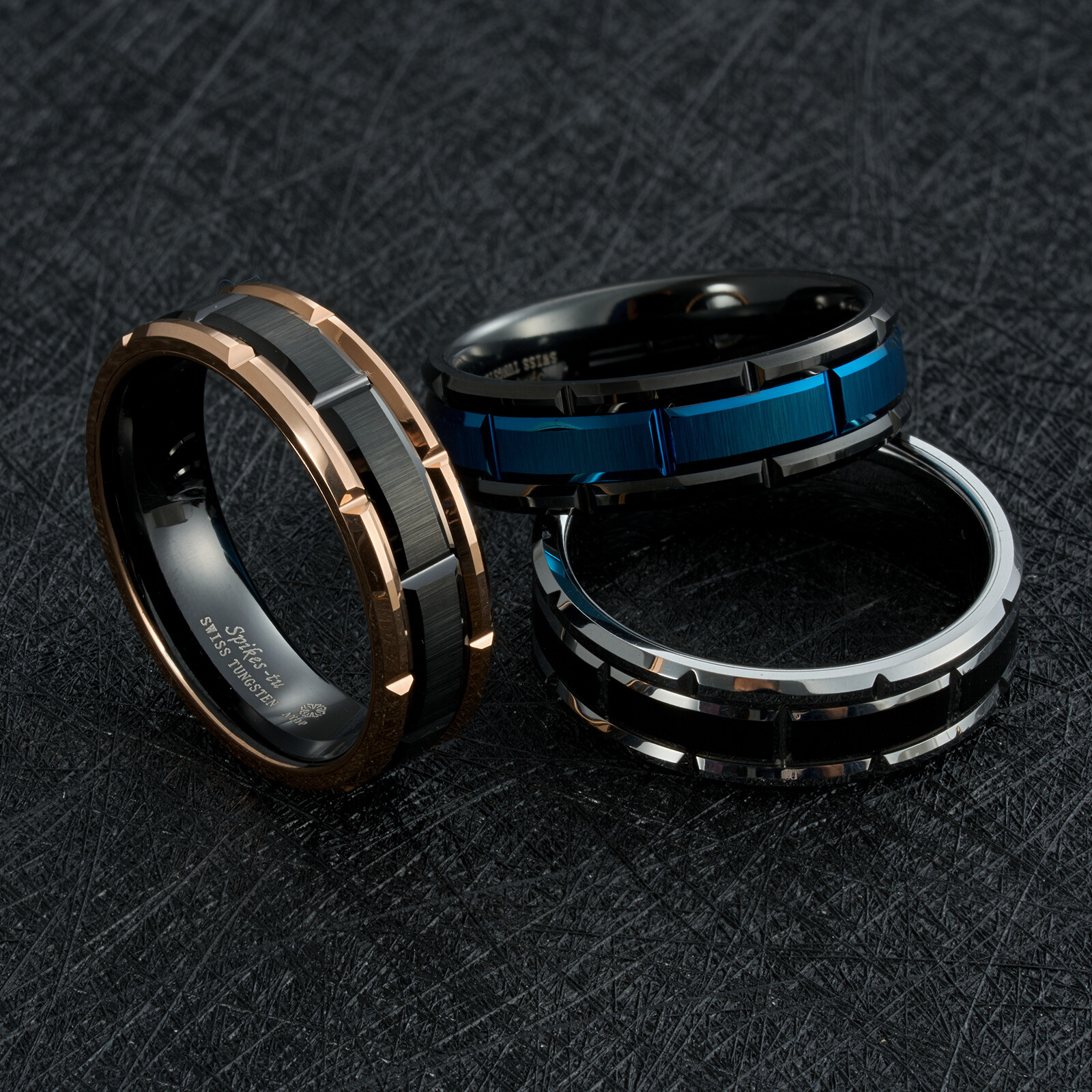 ATOP Classic Mens 8mm Rose Gold/Black/Blue/Sliver Tungsten Wedding Band Ring