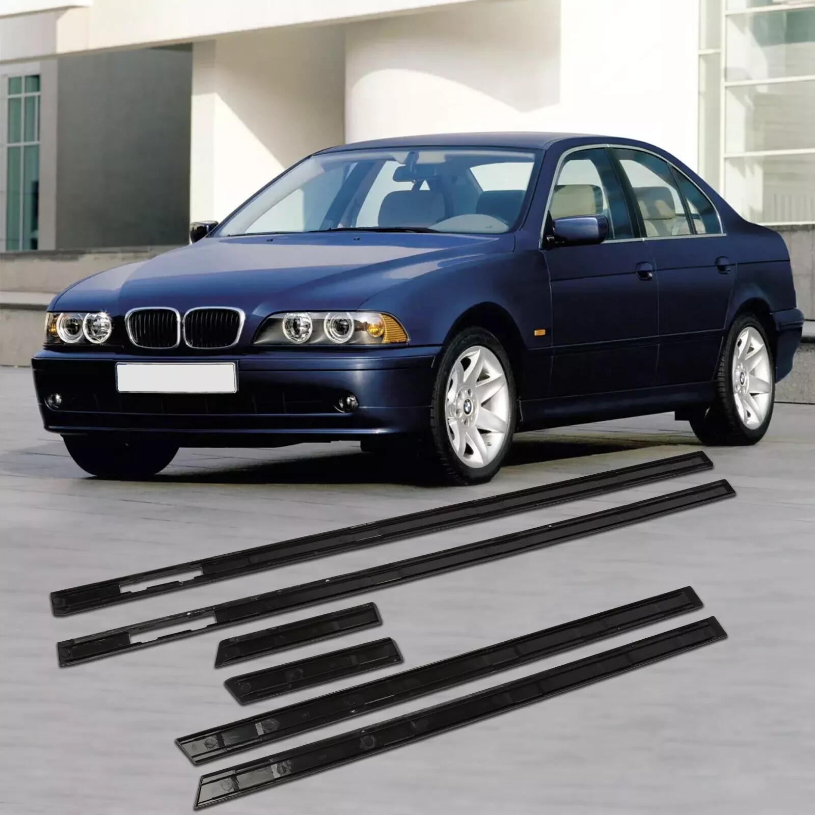 Fit For BMW 1997-2003 E39 M5 Style Door Bodyl Side Moulding Trim 6pcs