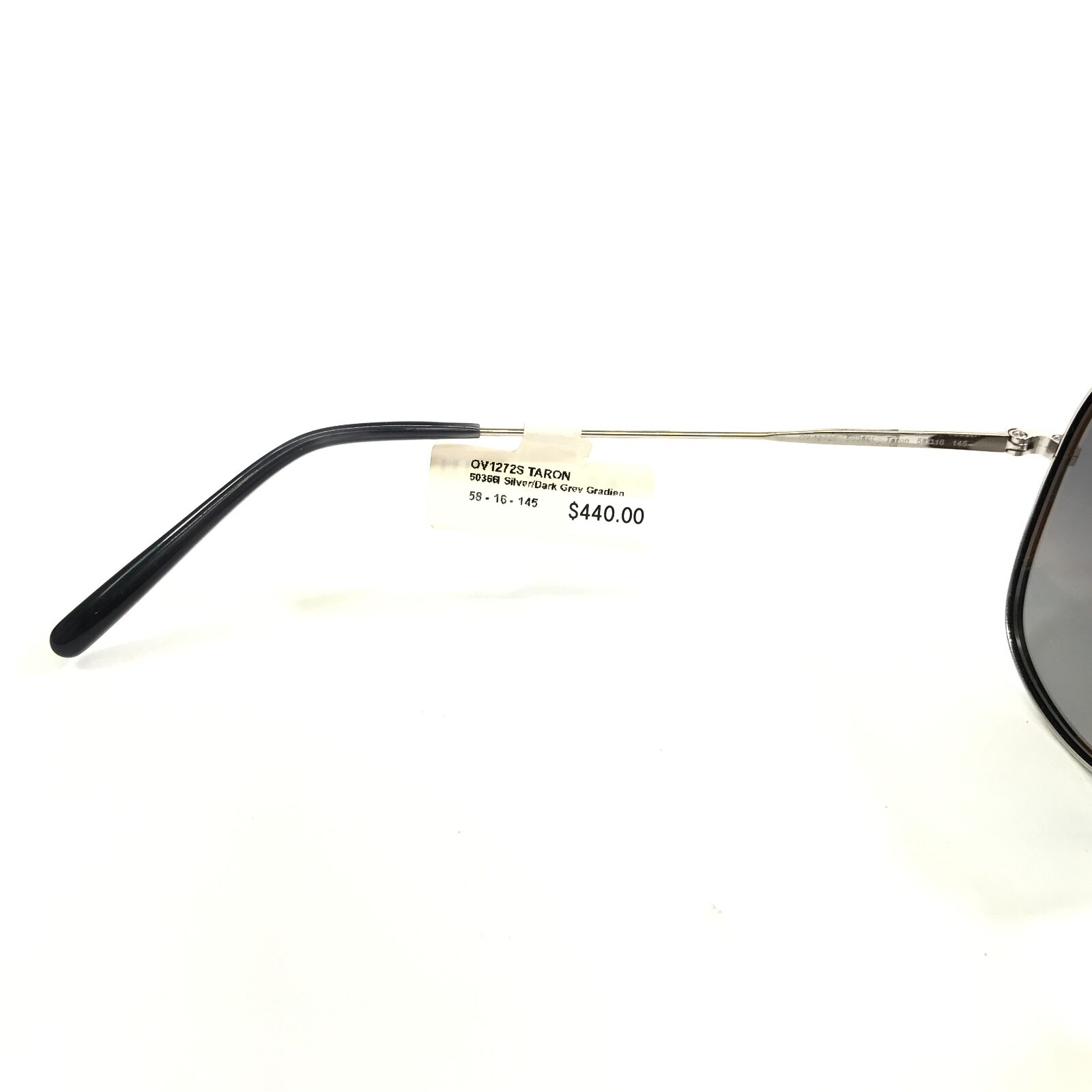 Pre-owned Oliver Peoples Sunglasses Ov1272s 50366i Taron Silver Aviators Dark Gray Lenses