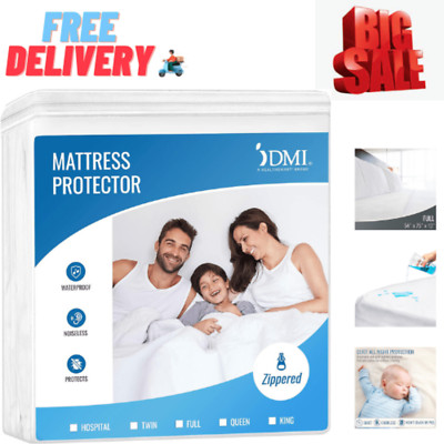 Bed Cover Full Size Fitted Sheet Zippered Plastic Mattress Protector Waterproof 