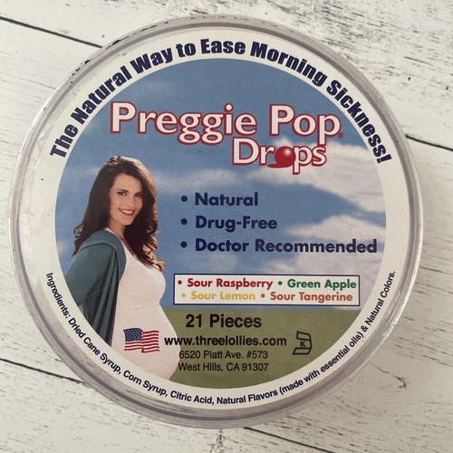 Preggie Pop Drops 21 Pieces Assorted Sour Flavors exp 12/24 For Morning Sickness