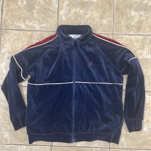 VINTAGE FRED PERRY VELOUR TRACKSUIT SPORTSWEAR Size Medium NAVY