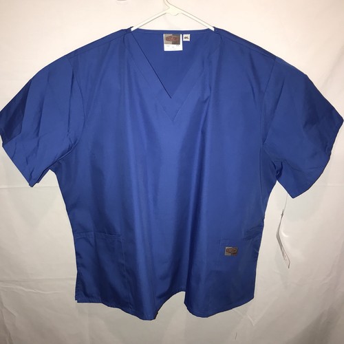 Scrubzone Landau Unisex Size 4XL Scrub Top Blue Three Pockets