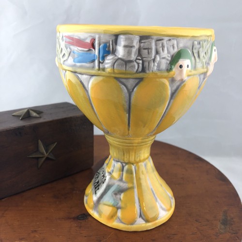 Monty Pythons 3-D Holy Grail Ceramic Goblet Chalice Footed Cup French