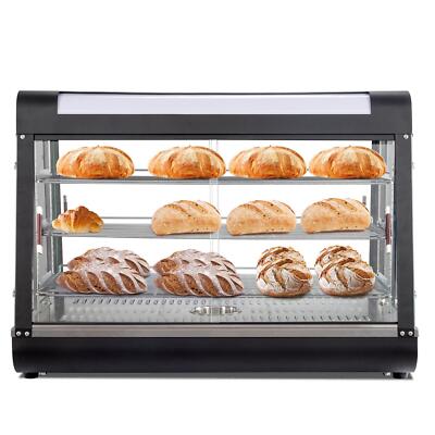 Electric 3 Tier 35'' Commercial Service Food Pizza Hamburger Warm Display Case