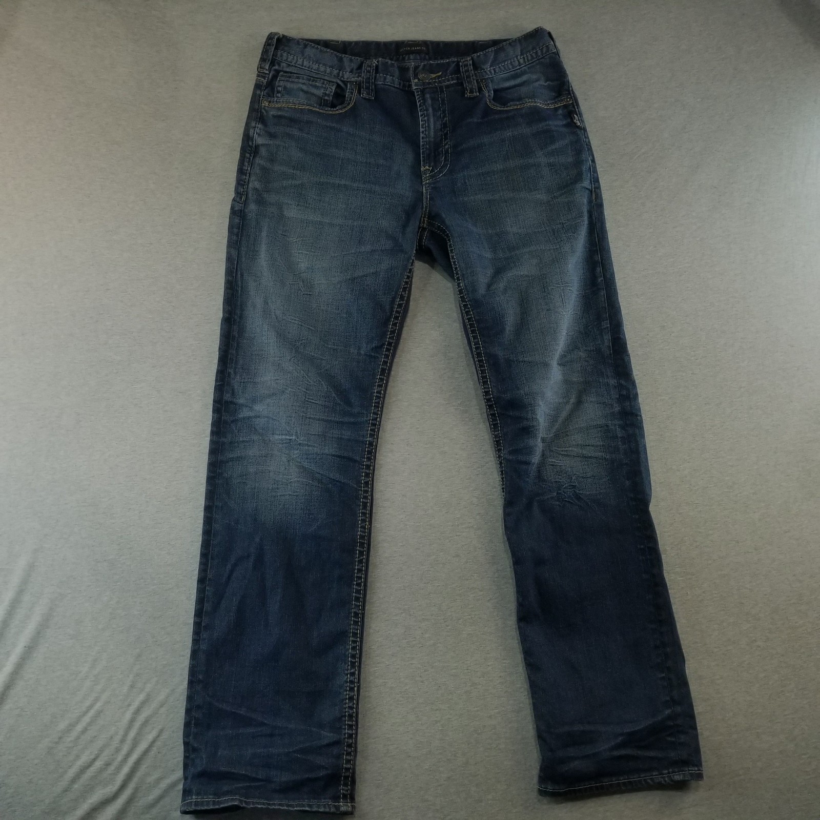 Silver Jeans Men's See Measurements Dark Wash Double Stitch Det. Nice Normcore
