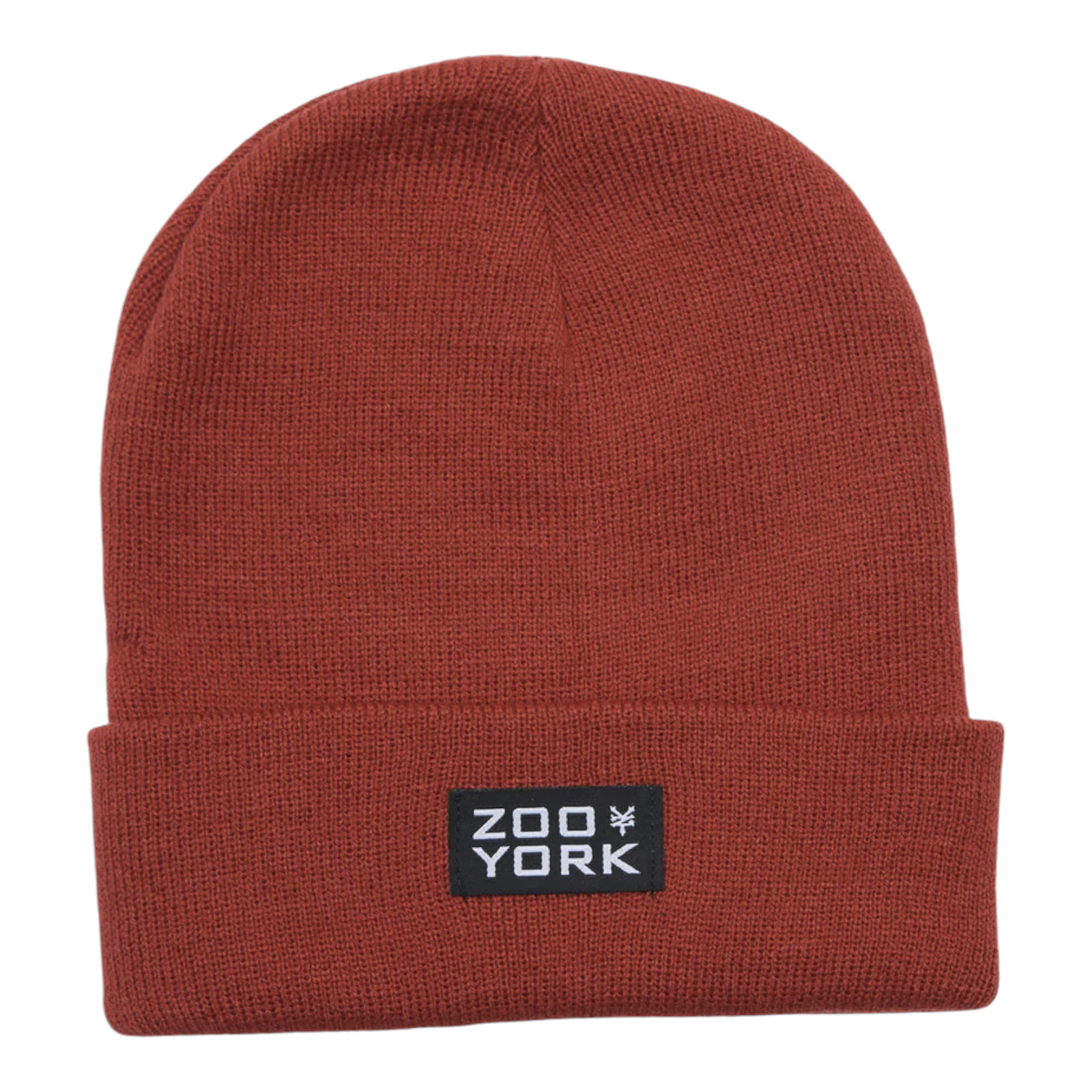 Zoo York Patch Cuffed Beanie Toque Knit Hat - Rust