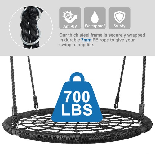 48'' Spider Web Tree Net Swing PE Rope Large Size For Parks Playgrounds Backyard