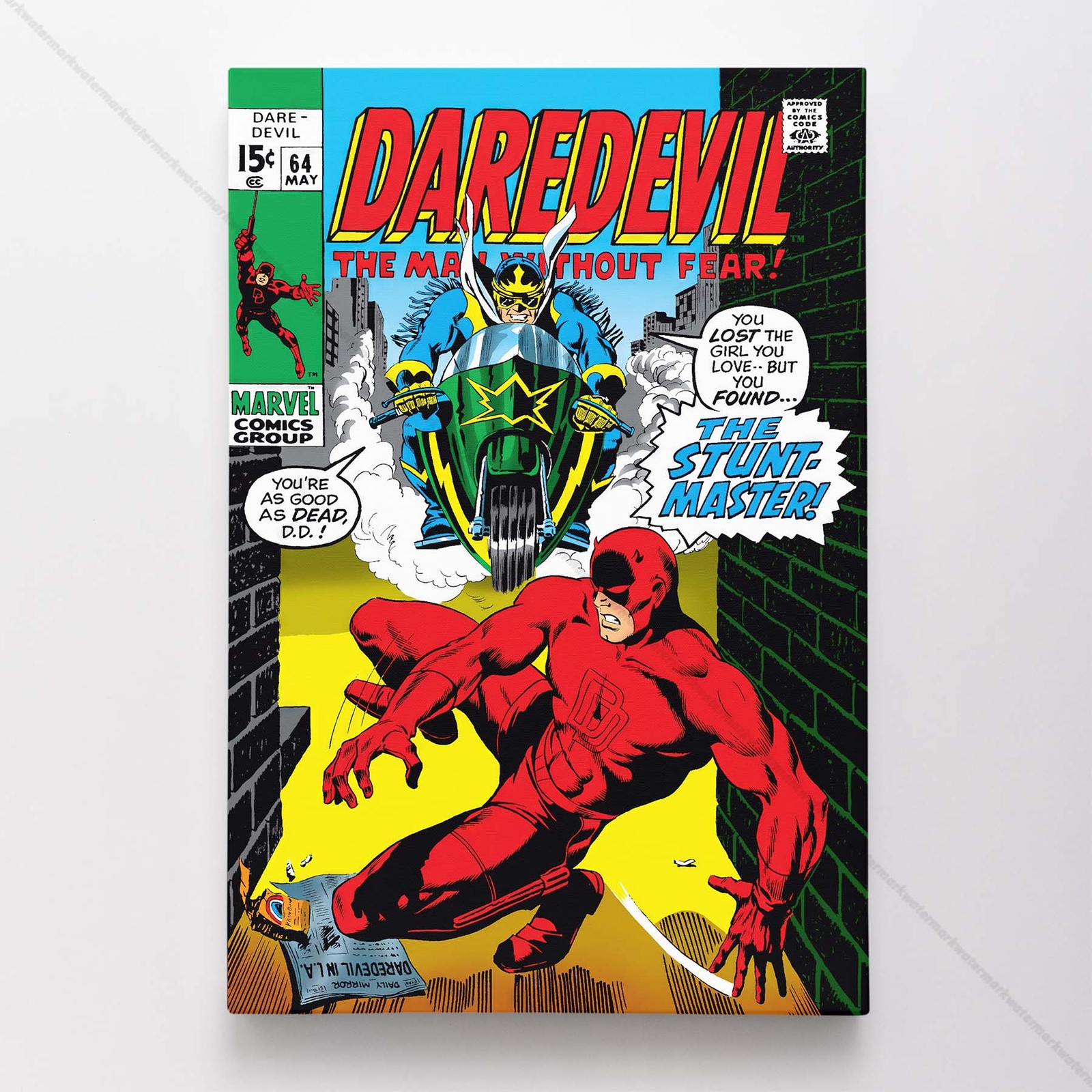Daredevil Poster Canvas Vol 1 #64 Comic Book Art Print