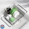 Expandable Dish Drying Rack for in-Sink, Over-Sink, and Counter Use, Dish Drainer with Removable Cutlery Holder, Space Saving and No Assembly Needed 10.5
