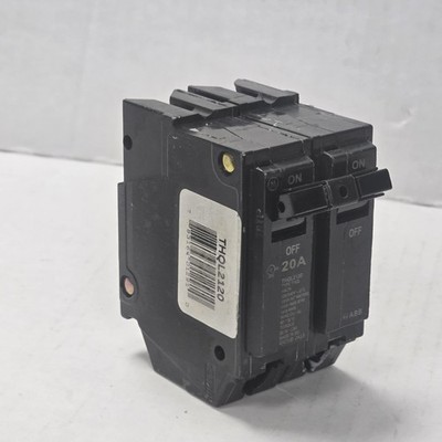 GE THQL2120 Circuit Breaker 2 Pole 20 Amp Black 120/240V Type THQL