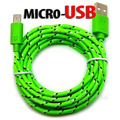 LOT Braided Micro usb data sync cable cord 3,5,10 FT for Android Cell Phones 
