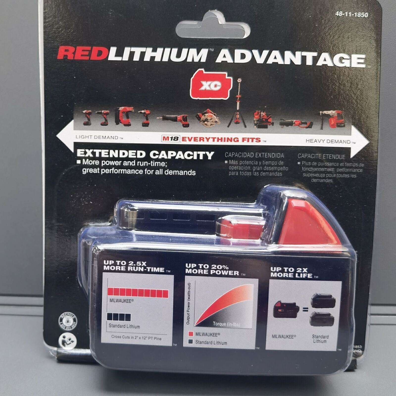 2 Pack 18V Milwaukee 48-11-1850 5.0 AH Batteries M18 XC18  NEW
