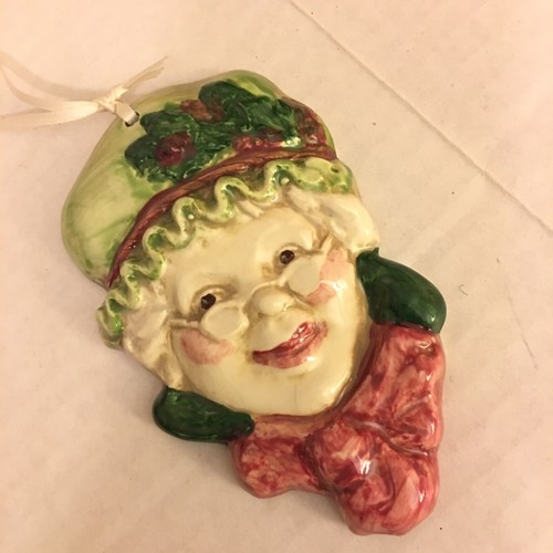 Gail Pittman Ceramic Christmas Ornament Mrs Claus Signed 03 EUC!