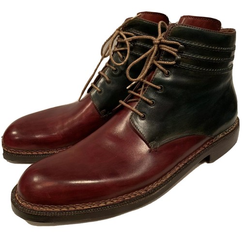 Leather Ankle Lace Up Bespoke Patina Sz 13-14 $8000 + Trees
