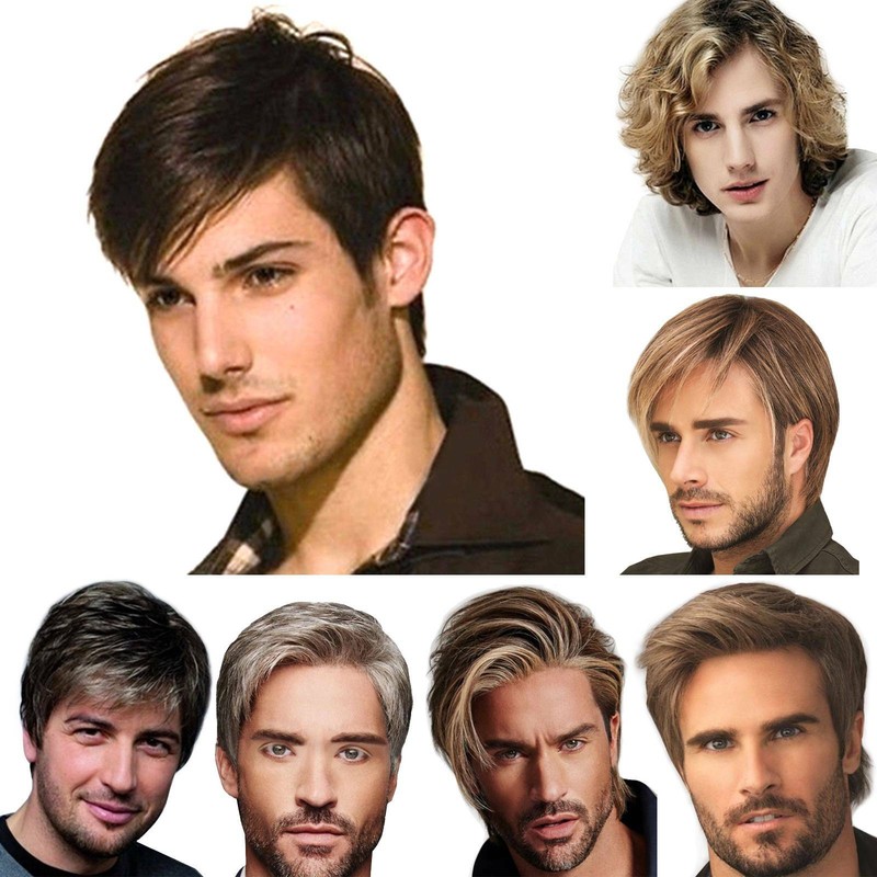 Herrenperücke Männer Mittel Jugendlich Kurzen Natürliche Haarteil Haar Wig Party