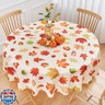 Fall 60 Inch Round Tablecloth Fall Leaves Harvest Thanksgiving Pumpkins Table Cloth - Polyester Circle Autumn Seasonal Table Cover Washable Waterproof for Party Picnic Kitchen Dining Outdoor Décor